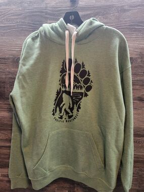 Bigfoot Pacific Northwest Hoodie Light Green  Sasquatch Sz Medium